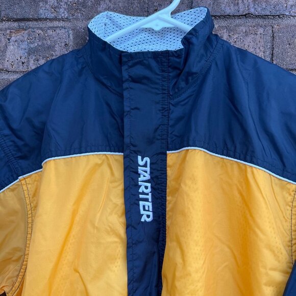 Vintage Starter Jacket Yellow & Navy Sz Youth Large 14/16 - Picture 2 of 6